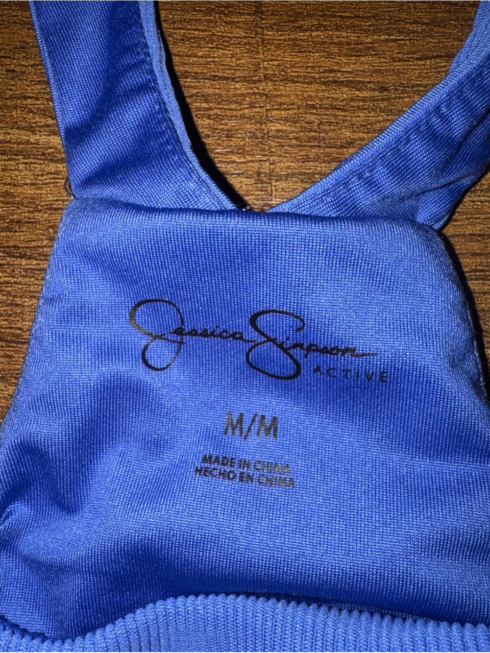 Jessica Simpson Blue Ribbed Tank M - Picture 2 of 5